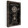 Dikey Kanvas Tablo Astronomik Saat Patent Çizimi Şık Vintage Tablo Ev Ofis Duvar Dekoru
