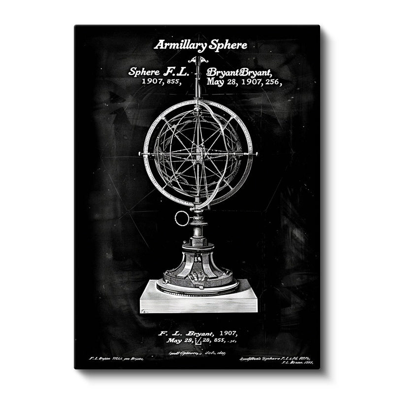 Dikey Kanvas Tablo Armillary Sphere Küre Kaideli Vintage Tablo Ev Ofis Duvar Dekoru