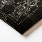 Dikey Kanvas Tablo Astronomik Saat Mekanizması Patent Vintage Tablo Ev Ofis Duvar Dekoru