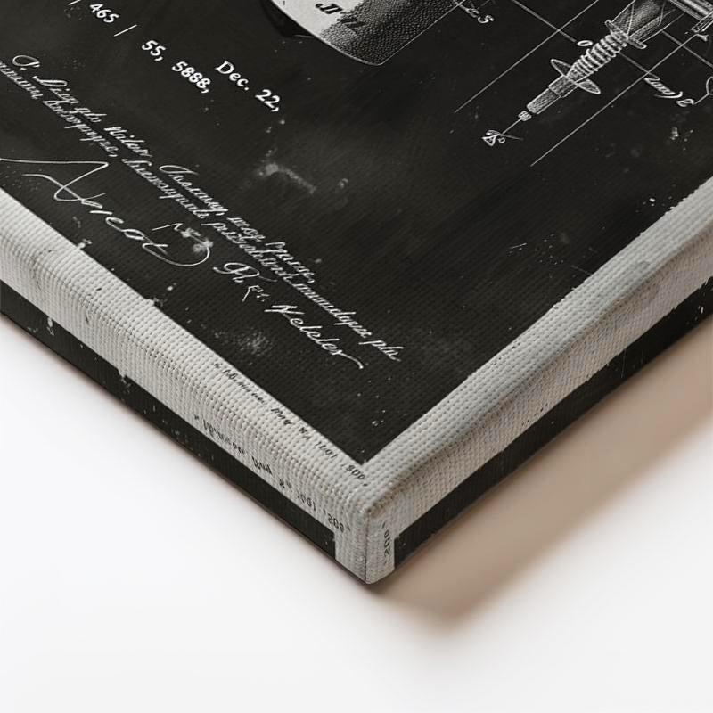 Dikey Kanvas Tablo Tuvalet Kağıdı Aparatı Patent Çizimi Teknik Vintage Tablo Ev Ofis Duvar Dekoru