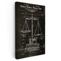 Dikey Kanvas Tablo Antik Denge Terazisi Patent Çizimi Teknik Vintage Tablo Duvar Dekoru
