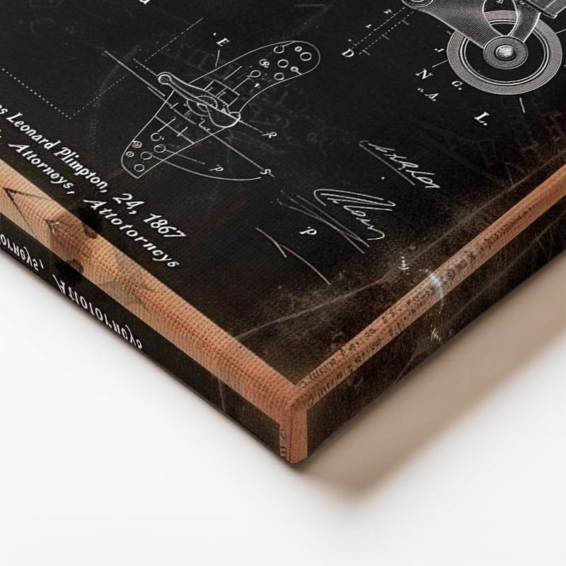 Dikey Kanvas Tablo Tekerlekli Ayakkabı Patent Çizimi Spor Vintage Tablo Ev Ofis Duvar Dekoru