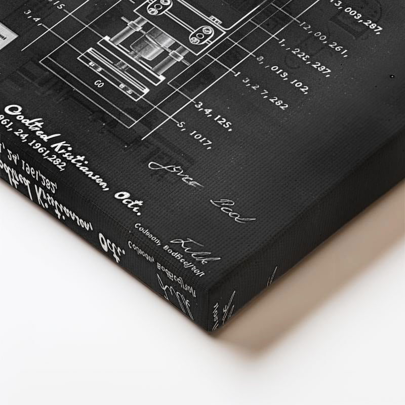 Dikey Kanvas Tablo LEGO Blok Patent Çizimi Teknik Detay Vintage Tablo Ev Ofis Duvar Dekoru