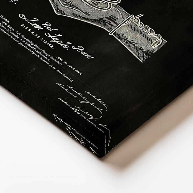 Dikey Kanvas Tablo Ellerde Yay Mekanizması Patent Teknik Vintage Tablo Ev Ofis Duvar Dekoru