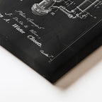 Dikey Kanvas Tablo Antik Tuvalet Mekanizması Patent Çizimi Teknik Vintage Tablo Duvar Dekoru
