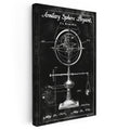 Dikey Kanvas Tablo Armillary Sphere Terazili Patent Teknik Vintage Tablo Ev Ofis Duvar Dekoru
