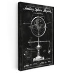 Dikey Kanvas Tablo Armillary Sphere Terazili Patent Teknik Vintage Tablo Ev Ofis Duvar Dekoru