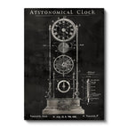 Dikey Kanvas Tablo Astronomik Saat Mekanizması Patent Teknik Vintage Tablo Ev Ofis Duvar Dekoru