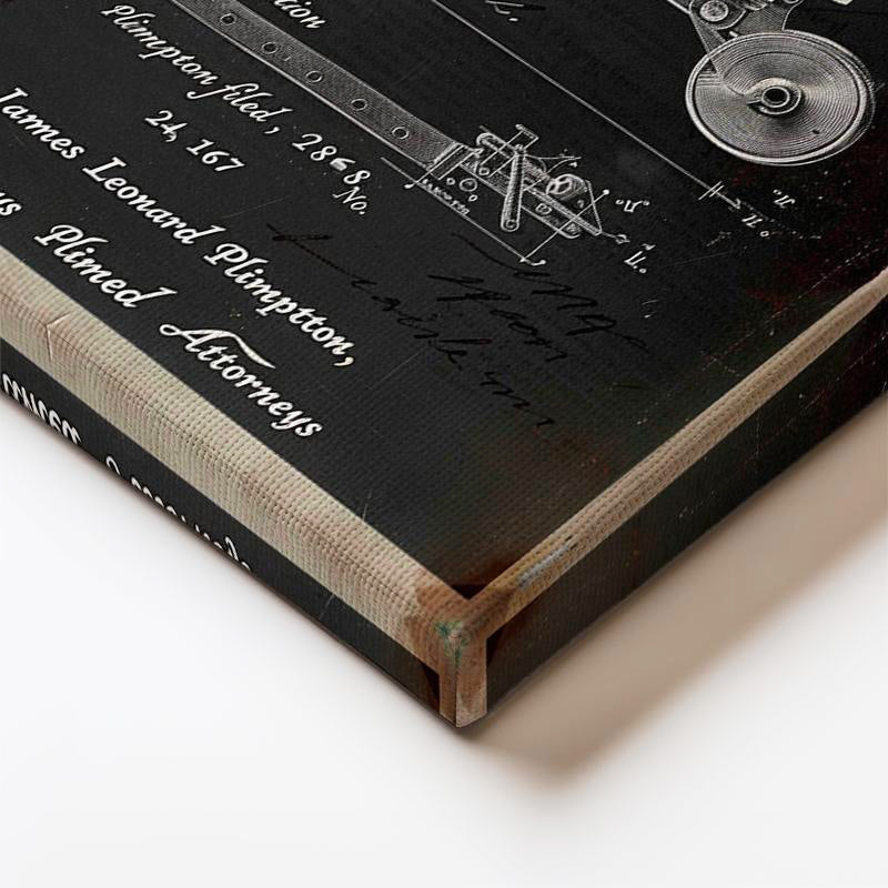 Dikey Kanvas Tablo Tekerlekli Paten Patent Çizimi Teknik Spor Vintage Tablo Ev Ofis Duvar Dekoru