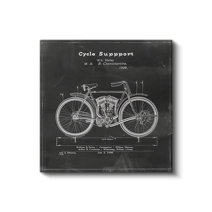 Retro Motosiklet Çizimi - 1928 Mühendislik Tasarımı Kanvas Tablo