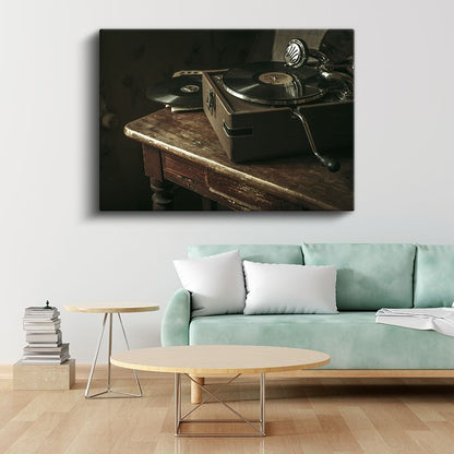 Antika Pikap - Nostaljik Müzik Aleti Kanvas Tablo