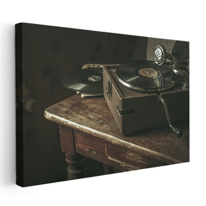 Antika Pikap - Nostaljik Müzik Aleti Kanvas Tablo