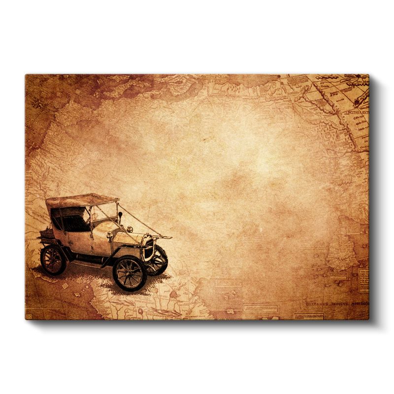 Antika Otomobil - Nostaljik Seyahat Temalı Kanvas Tablo