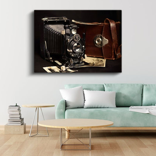 Körüklü Fotoğraf Makinesi - Geçmişin İzleri Kanvas Tablo