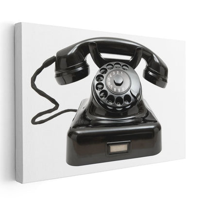 Klasik Telefon - Siyah Kadran Tasarımlı Kanvas Tablo