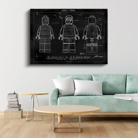 Figür Çizimi - Teknik Detaylı Tasarım Kanvas Tablo