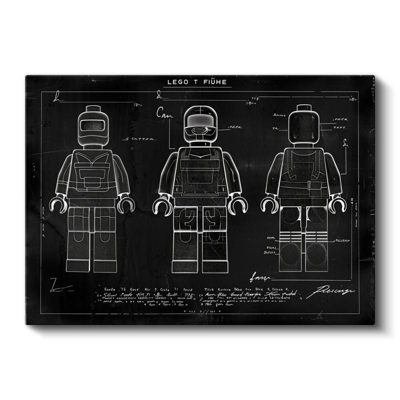 Figür Çizimi - Teknik Detaylı Tasarım Kanvas Tablo