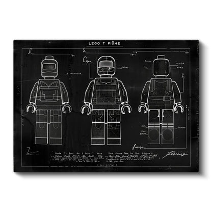 Figür Çizimi - Teknik Detaylı Tasarım Kanvas Tablo