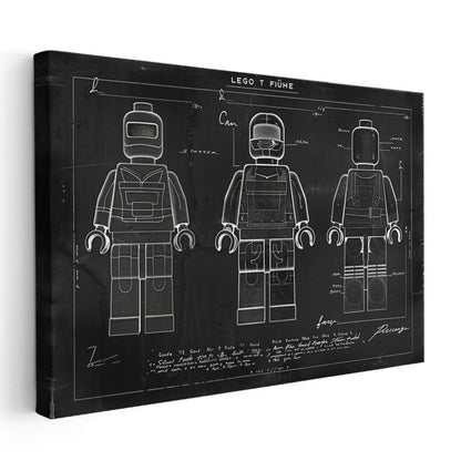 Figür Çizimi - Teknik Detaylı Tasarım Kanvas Tablo