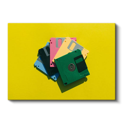 Renkli Disketler - 90'lar Bilgisayar Teknolojisi Kanvas Tablo