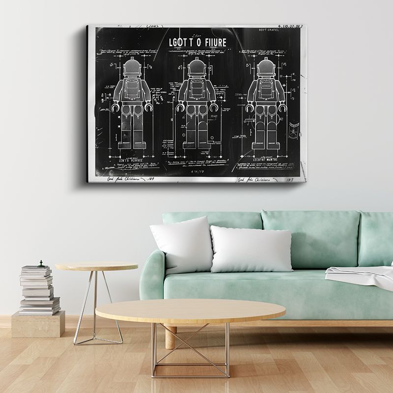 Oyuncak Figür Teknik Çizimi - Vintage Tasarım Şeması Kanvas Tablo