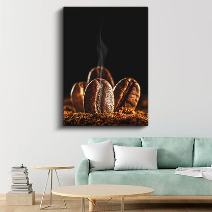 Kahve Çekirdekleri - Tüten Aromasıyla Taze Kavrulmuş Çekirdekler Kanvas Tablo
