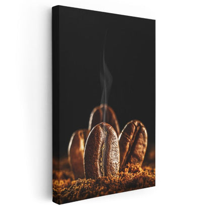 Kahve Çekirdekleri - Tüten Aromasıyla Taze Kavrulmuş Çekirdekler Kanvas Tablo