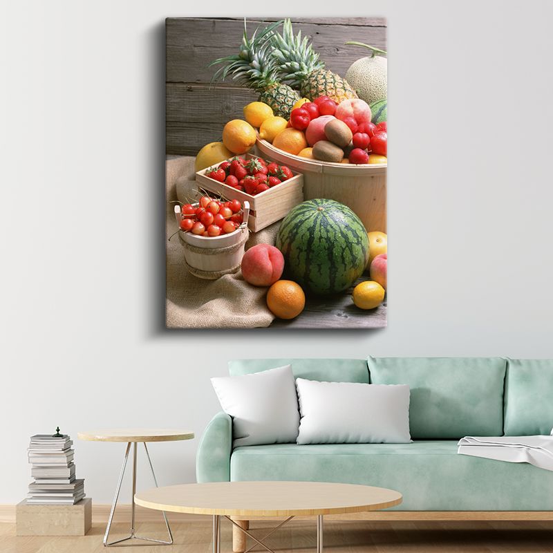 Taze Meyveler - Renkli Yaz Meyveleri Koleksiyonu Kanvas Tablo