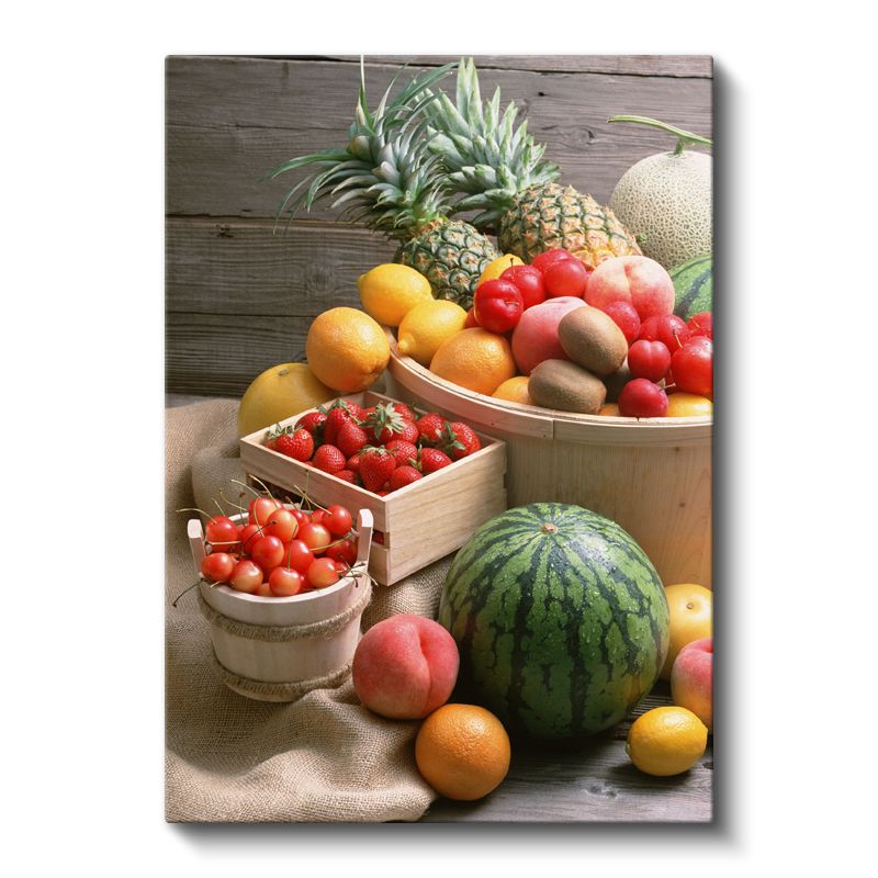 Taze Meyveler - Renkli Yaz Meyveleri Koleksiyonu Kanvas Tablo