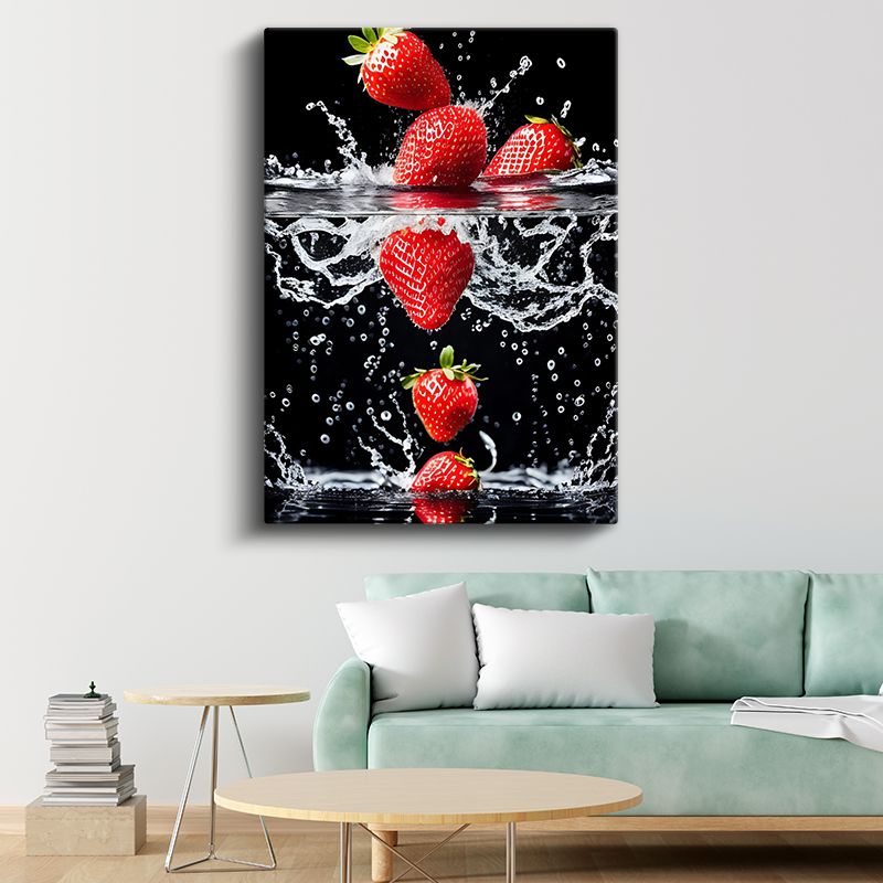 Su Dansı - Çilekli Ferahlık Kanvas Tablo