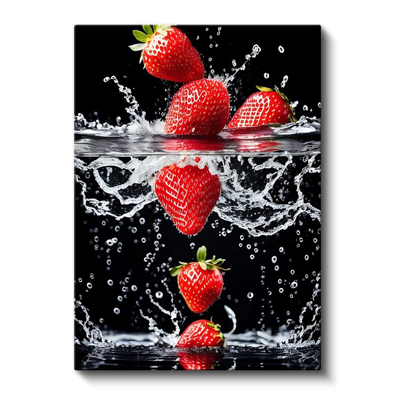 Su Dansı - Çilekli Ferahlık Kanvas Tablo