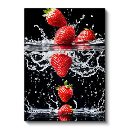 Su Dansı - Çilekli Ferahlık Kanvas Tablo