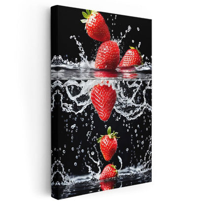 Su Dansı - Çilekli Ferahlık Kanvas Tablo