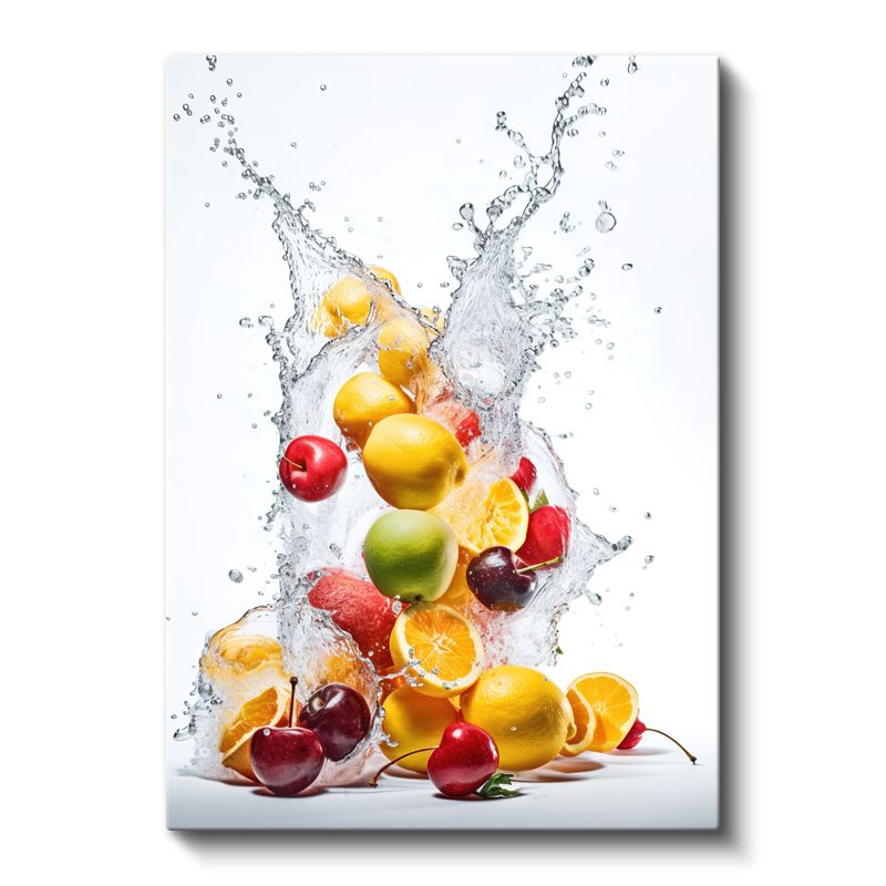 Meyve Şöleni - Sulu Narenciye ve Kiraz Karışımı Kanvas Tablo