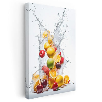Meyve Şöleni - Sulu Narenciye ve Kiraz Karışımı Kanvas Tablo