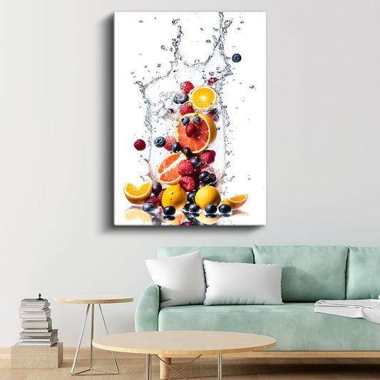 Meyve Kokteyli - Taze Narenciye ve Orman Meyveleri Kanvas Tablo