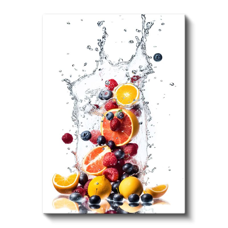 Meyve Kokteyli - Taze Narenciye ve Orman Meyveleri Kanvas Tablo