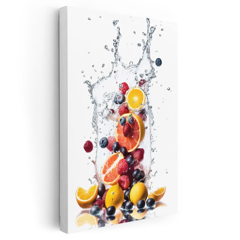 Meyve Kokteyli - Taze Narenciye ve Orman Meyveleri Kanvas Tablo