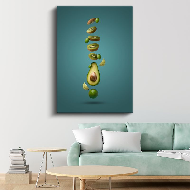 Yeşil Detoks - Taze Kivi ve Avokado Karışımı Kanvas Tablo