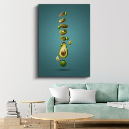 Yeşil Detoks - Taze Kivi ve Avokado Karışımı Kanvas Tablo