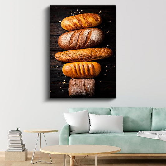 Ekmek Çeşitleri - Rustik Fırın Lezzetleri Koleksiyonu Kanvas Tablo