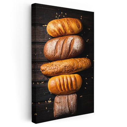 Ekmek Çeşitleri - Rustik Fırın Lezzetleri Koleksiyonu Kanvas Tablo