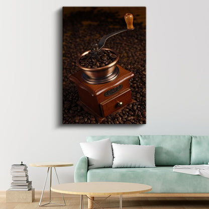 Klasik Kahve Değirmeni - Geleneksel Kahve Hazırlama Ritüeli Kanvas Tablo