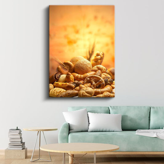 Fırın Ürünleri - Çeşitli Hamur İşleri Kanvas Tablo