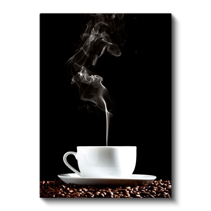 Sıcak Kahve - Buharı Tüten Fincan Kanvas Tablo