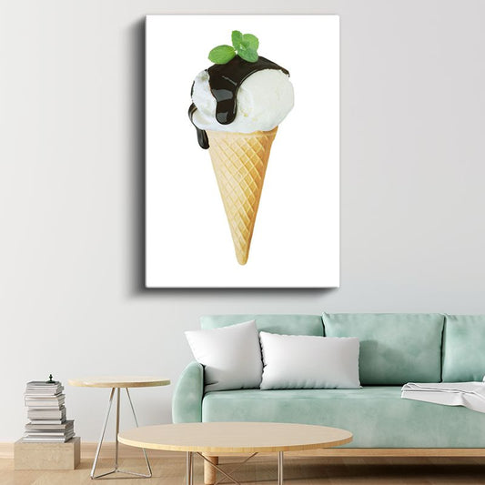 Dondurma Külahı - Çikolatalı Tatlı Zevki Kanvas Tablo