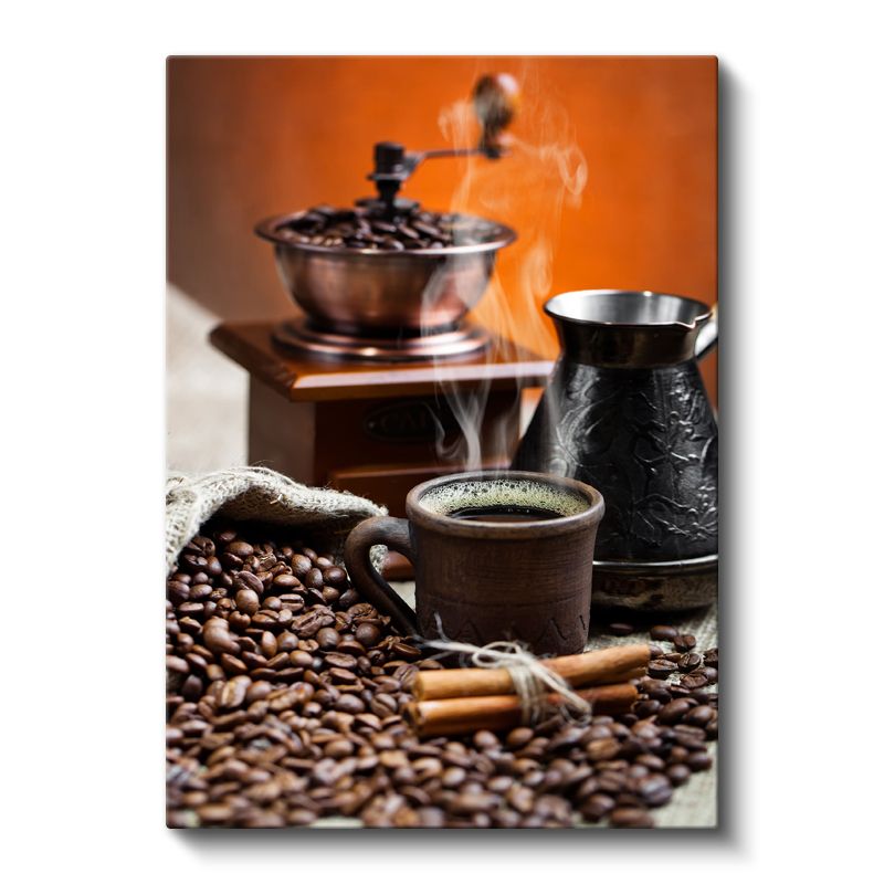 Kahve Ritüeli - Geleneksel Pişirme Seti Kanvas Tablo