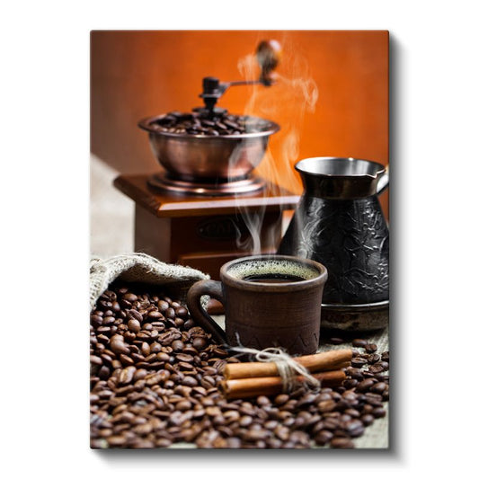 Kahve Ritüeli - Geleneksel Pişirme Seti Kanvas Tablo