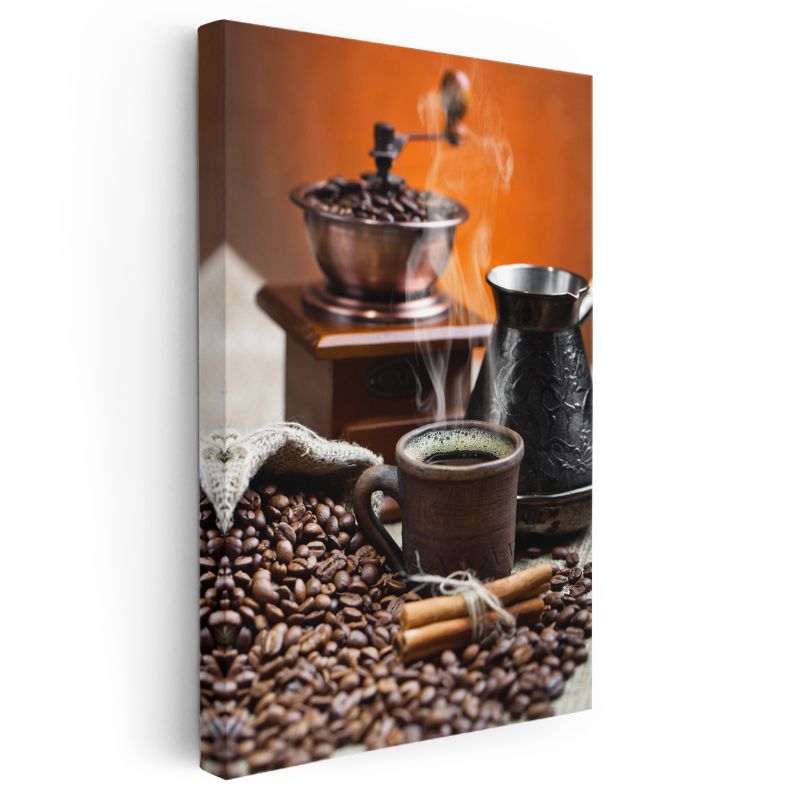 Kahve Ritüeli - Geleneksel Pişirme Seti Kanvas Tablo