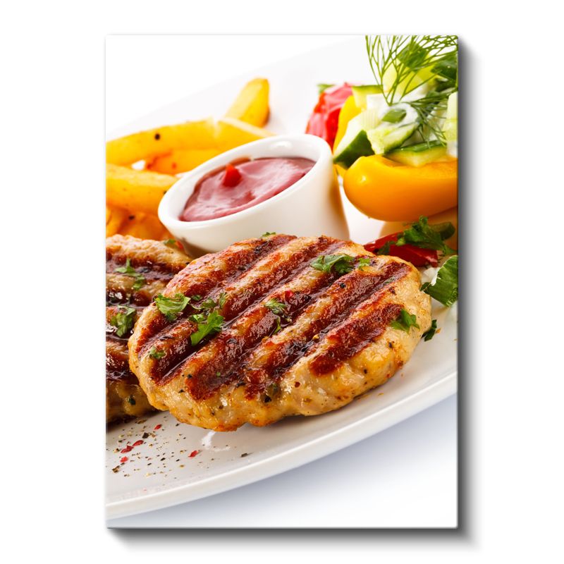 Izgara Köfte - Patates Kızartması ve Sos Eşliğinde Kanvas Tablo